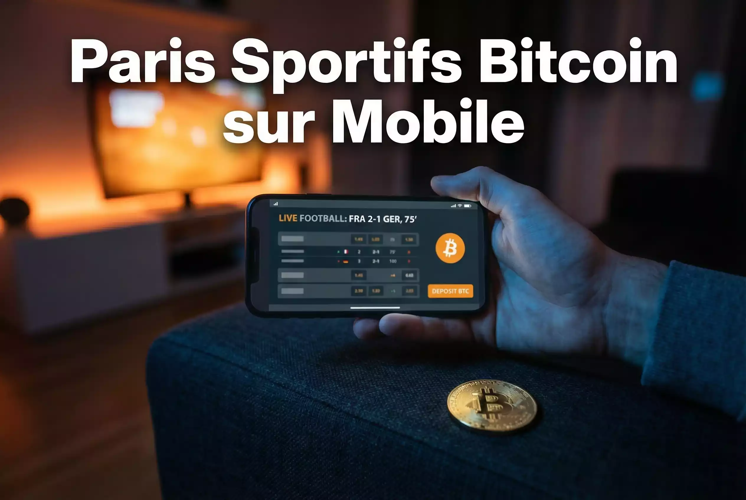 Application mobile de paris sportifs en Bitcoin sur smartphone iOS et Android