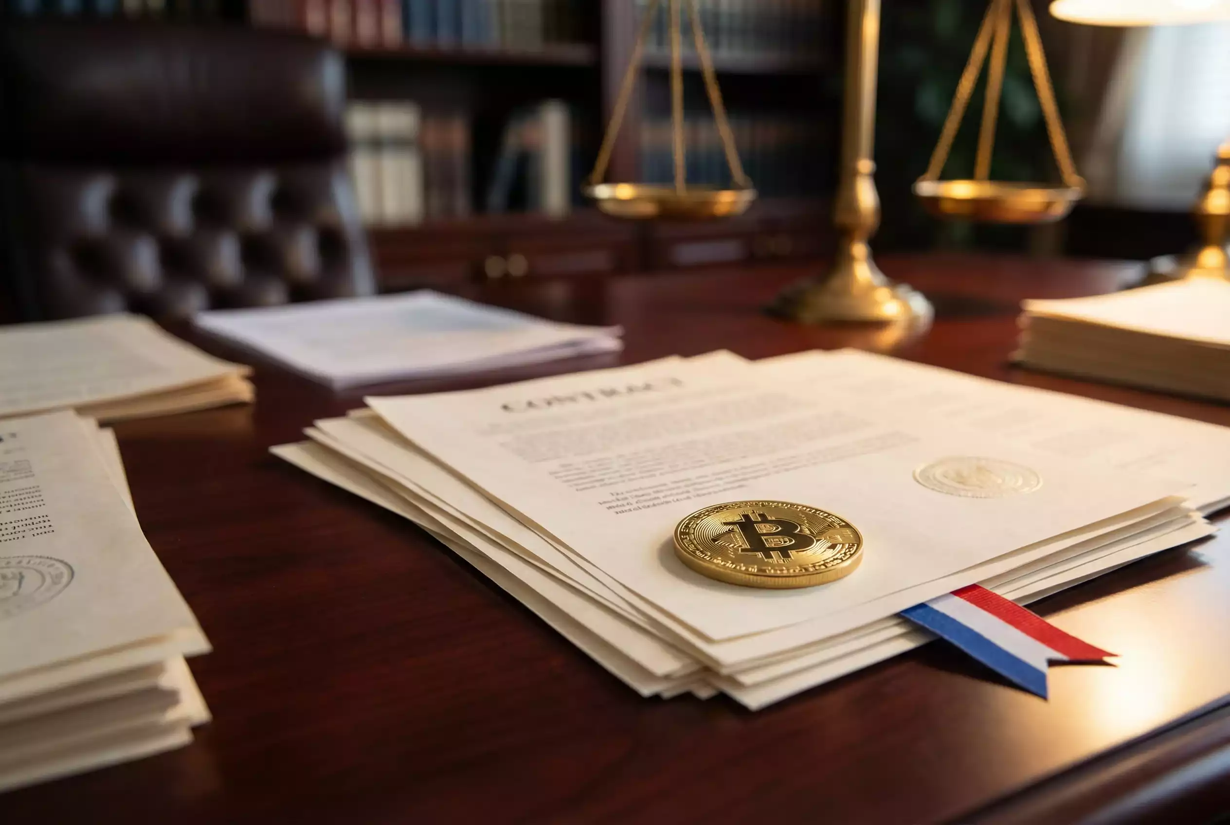 Carte de France avec symboles juridiques illustrant la réglementation des paris crypto