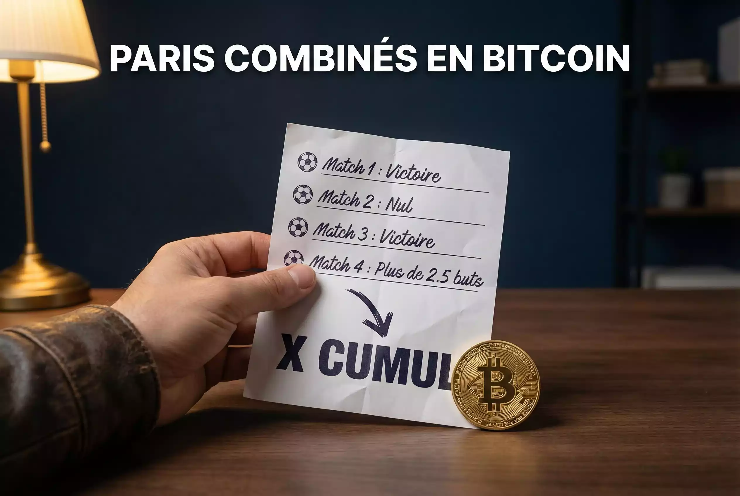 Paris combinés en Bitcoin avec plusieurs sélections sportives sur un bookmaker crypto